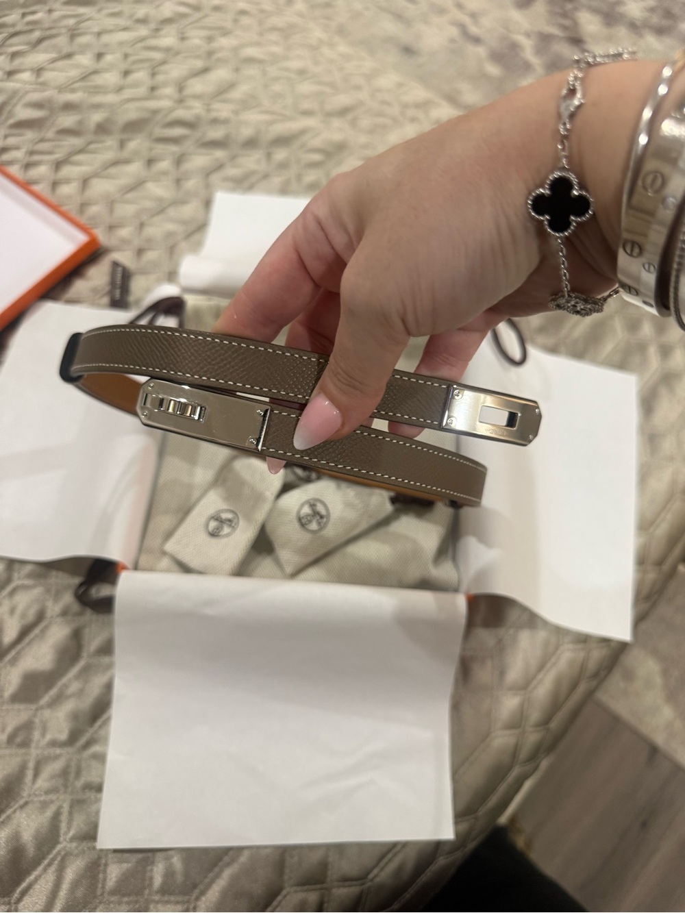 100% Authentic NWT Hermes Kelly belt 18. PHW